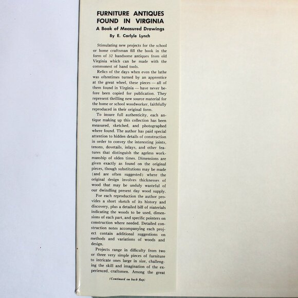 Furniture Antiques Found In Virginia by Ernest Carlyle Lynch, Jr. Book & Jacket - Picture 4 of 14